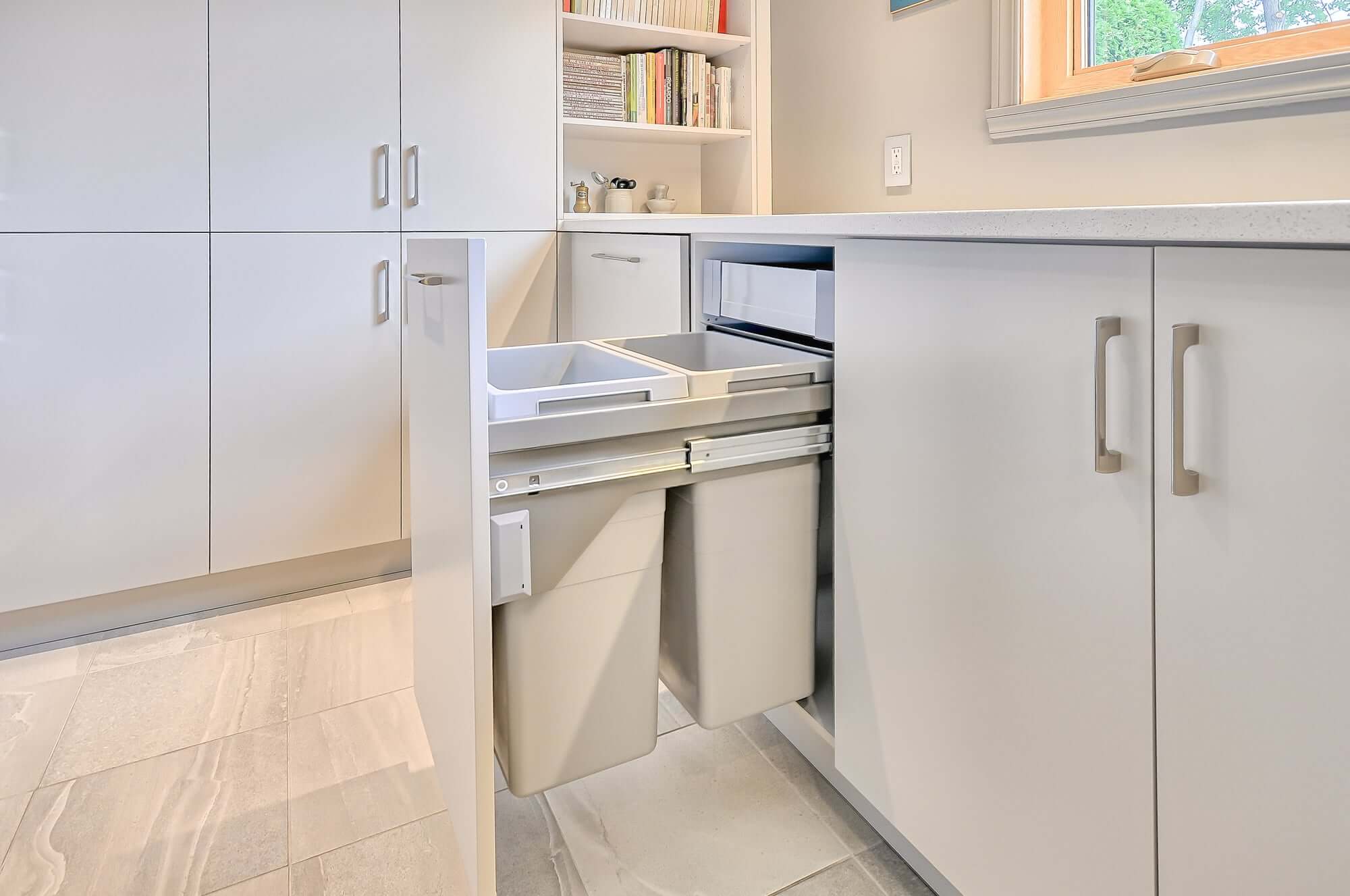 A New Modern Kitchen Pictures Details The Renovation S Cost   Trash Cabinet 