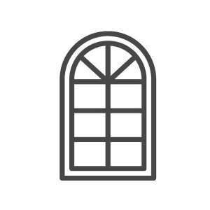 Vector illustration of a shaped window