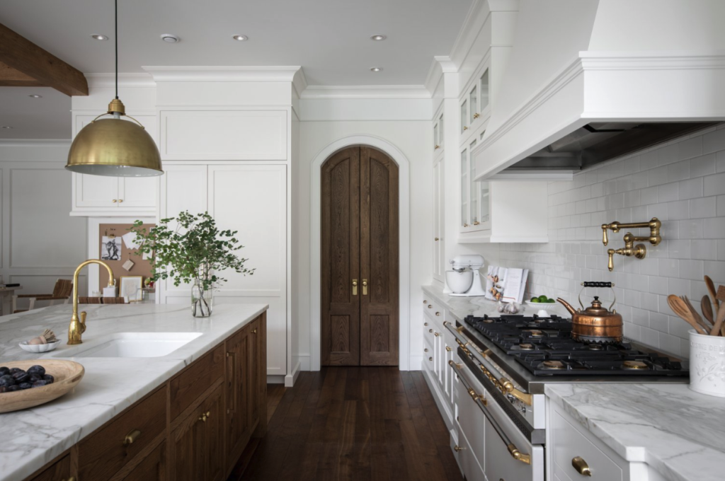 Arched wooden pantry door